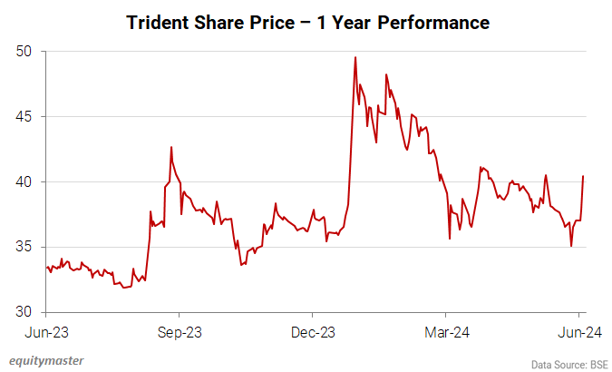 Trident Share Price - 1 Year Performance