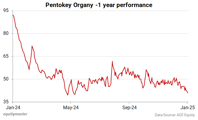 Pentokey Organy (India) Share Price Performance - 1 Year